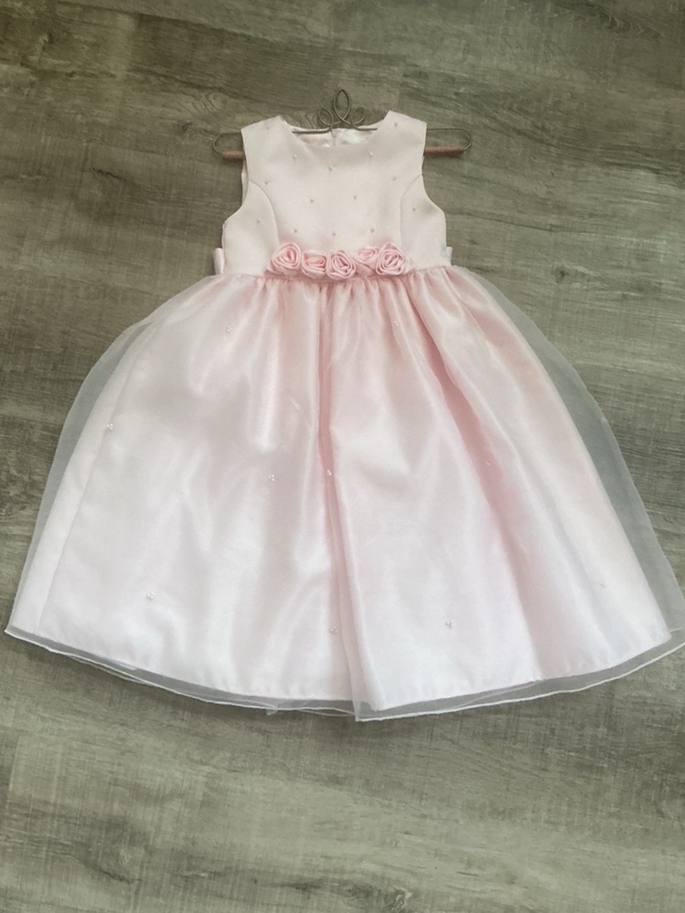 Cinderella Soft Pink Rosette Waist Tulle Party Dress